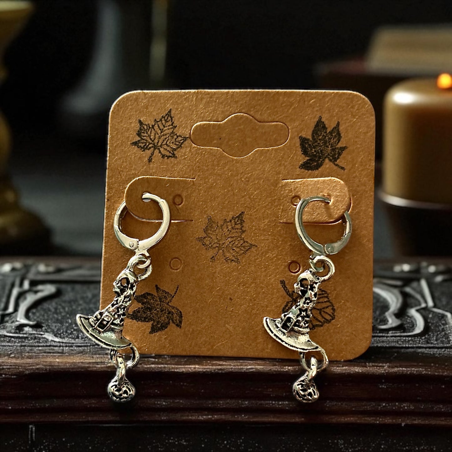 Witches Hat With Pumpkin Earrings