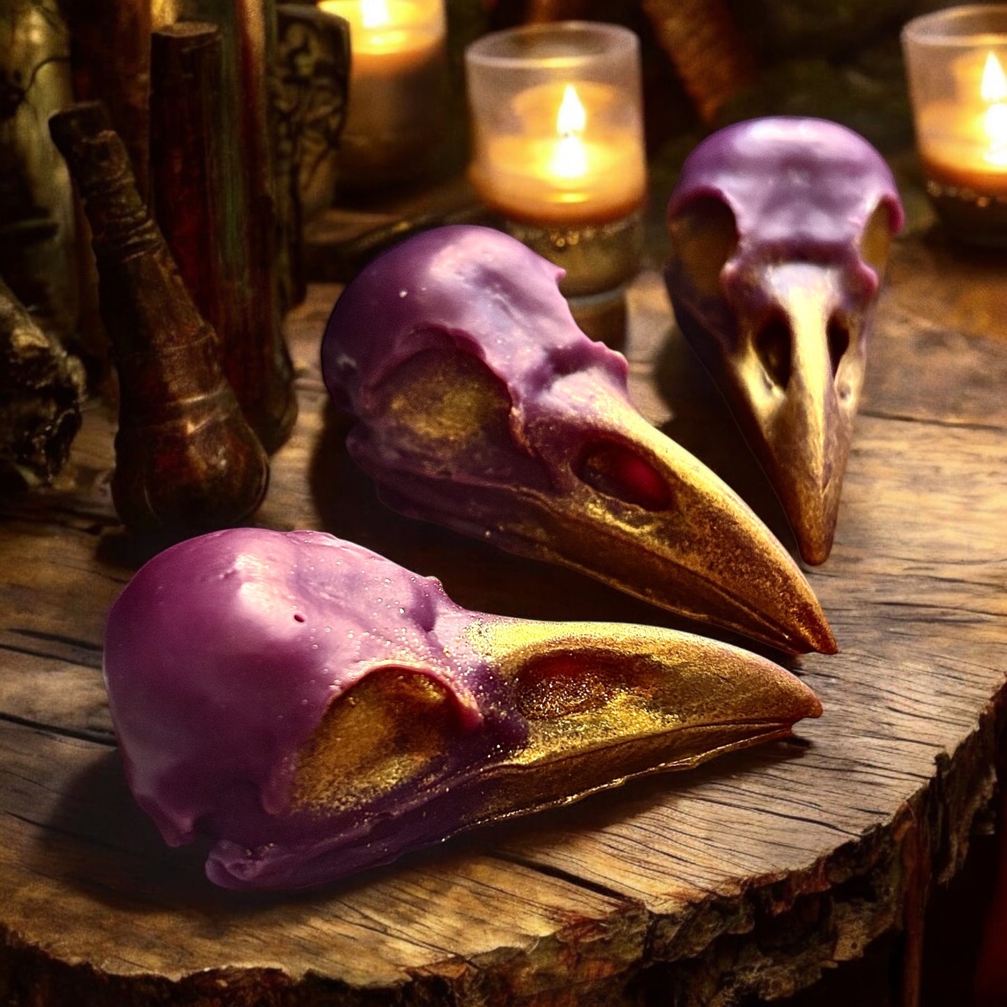 Purple Potion Raven Skull Wax Melt (Individual)