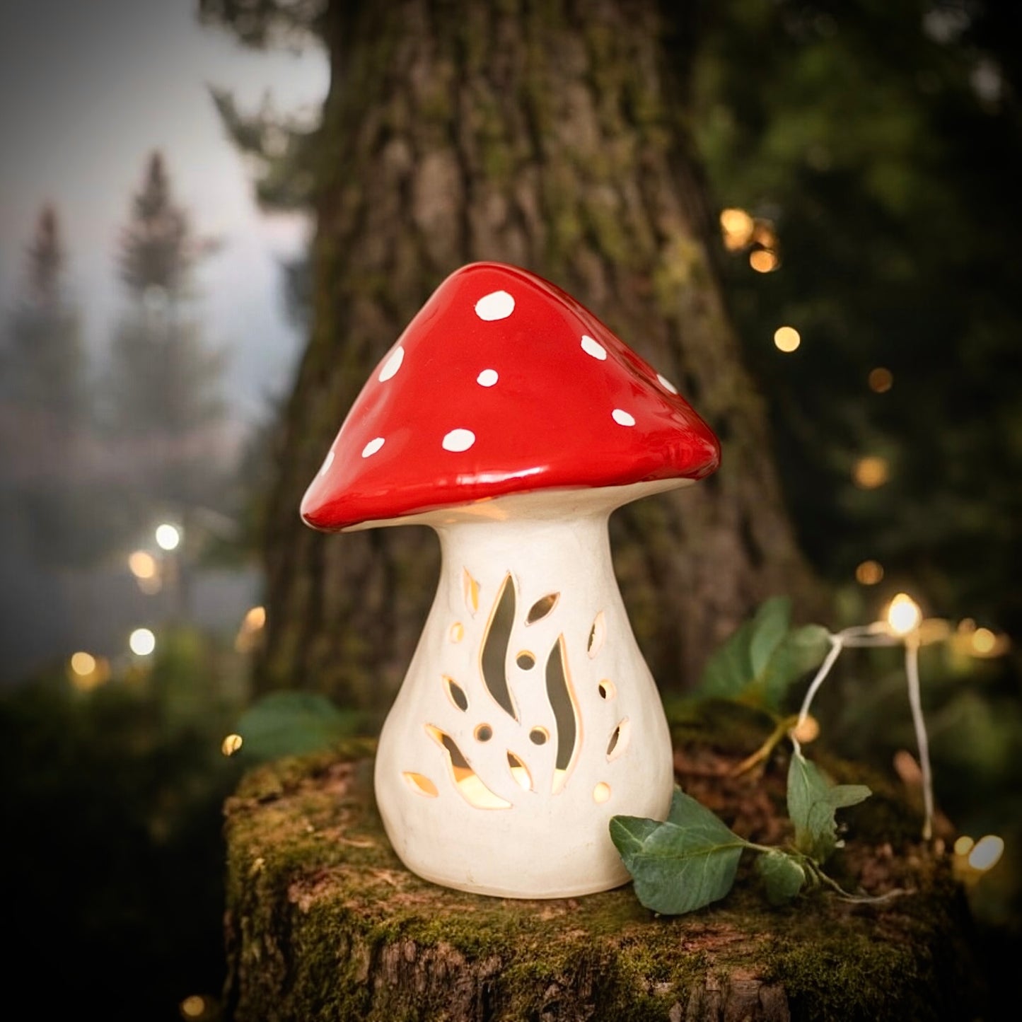 Ceramic Mushroom Tealight Holder