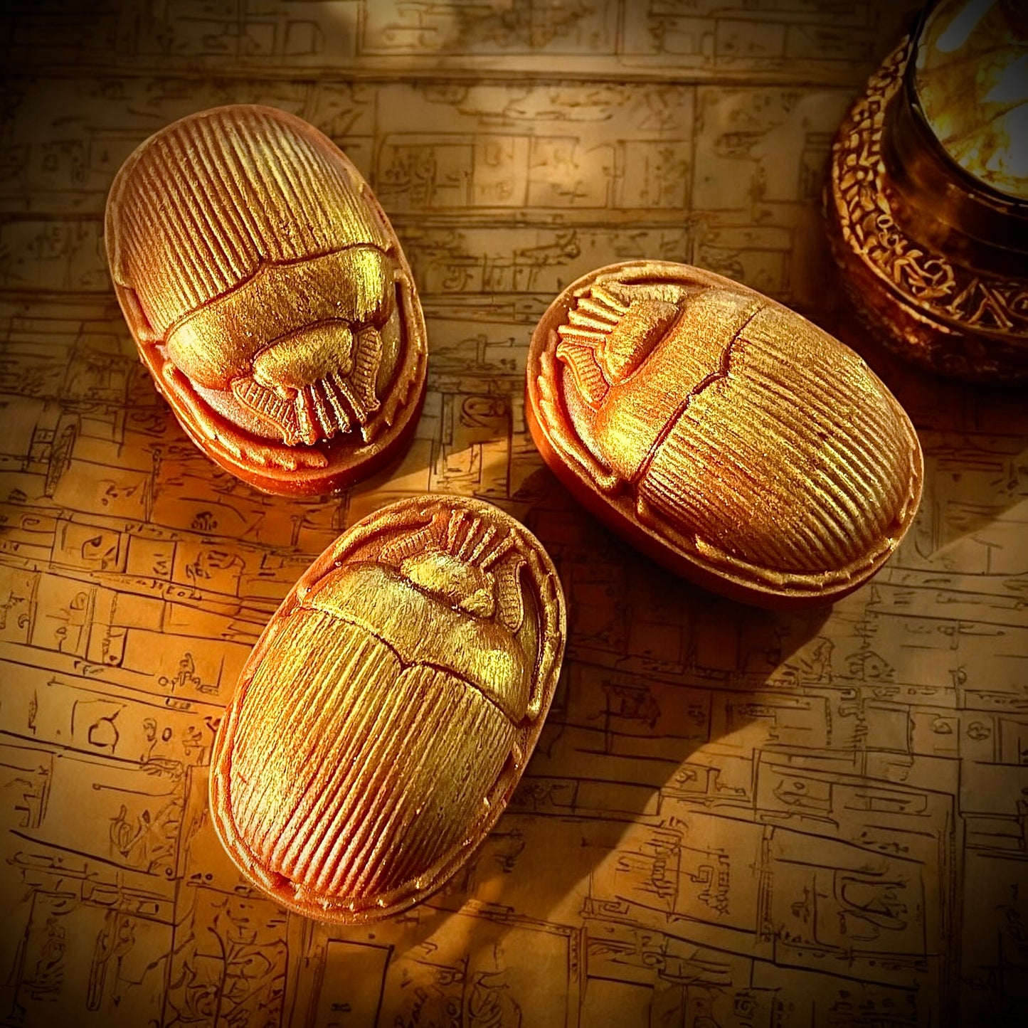 Egyptian Amber Scarab Beetle Wax Melt (Individual)