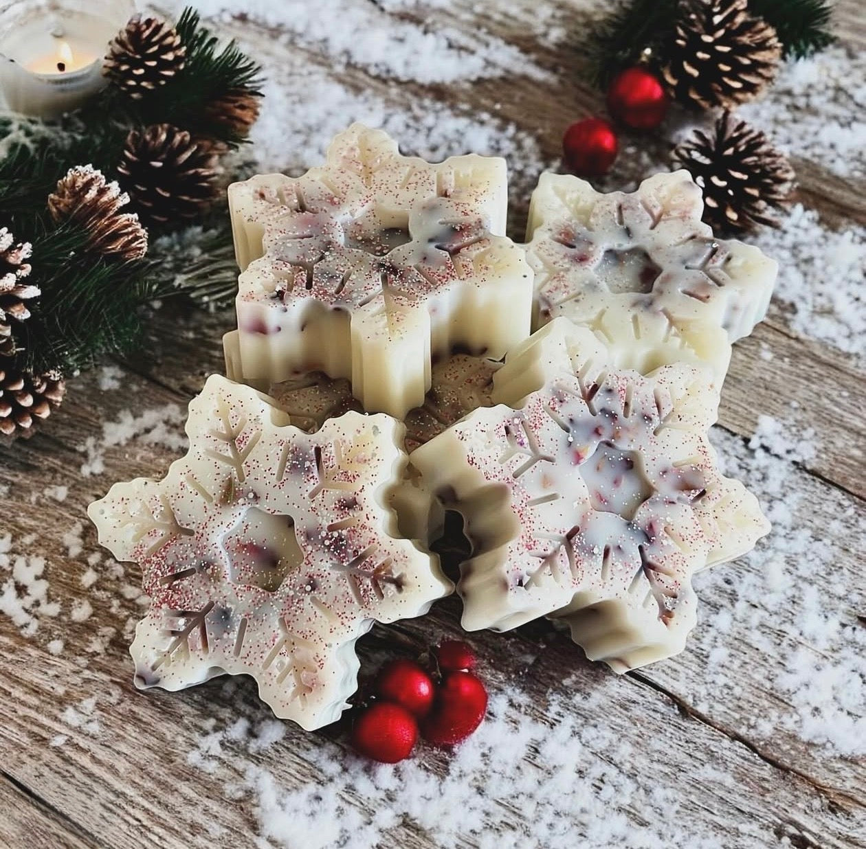 Frosted Wonder Rose Large Snowflake Wax Melt