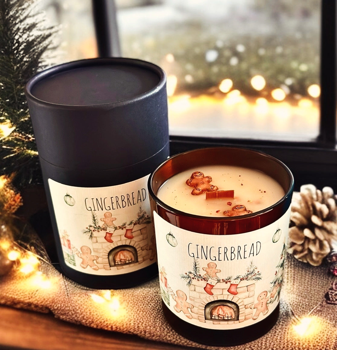 Gingerbread Man Wood Wick Glass Candle 30cl-PRE ORDER