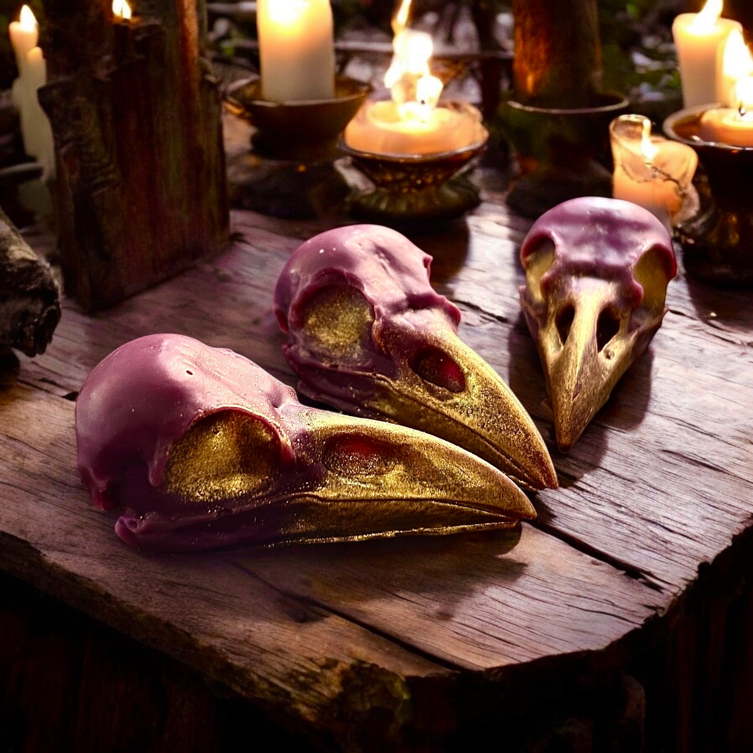 Purple Potion Raven Skull Wax Melt (Individual)-PRE ORDER