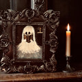 Framed Mini Gothic Original Ghost Reading Painting