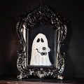 Framed Mini Gothic Original Ghost Holding His Cat Painting