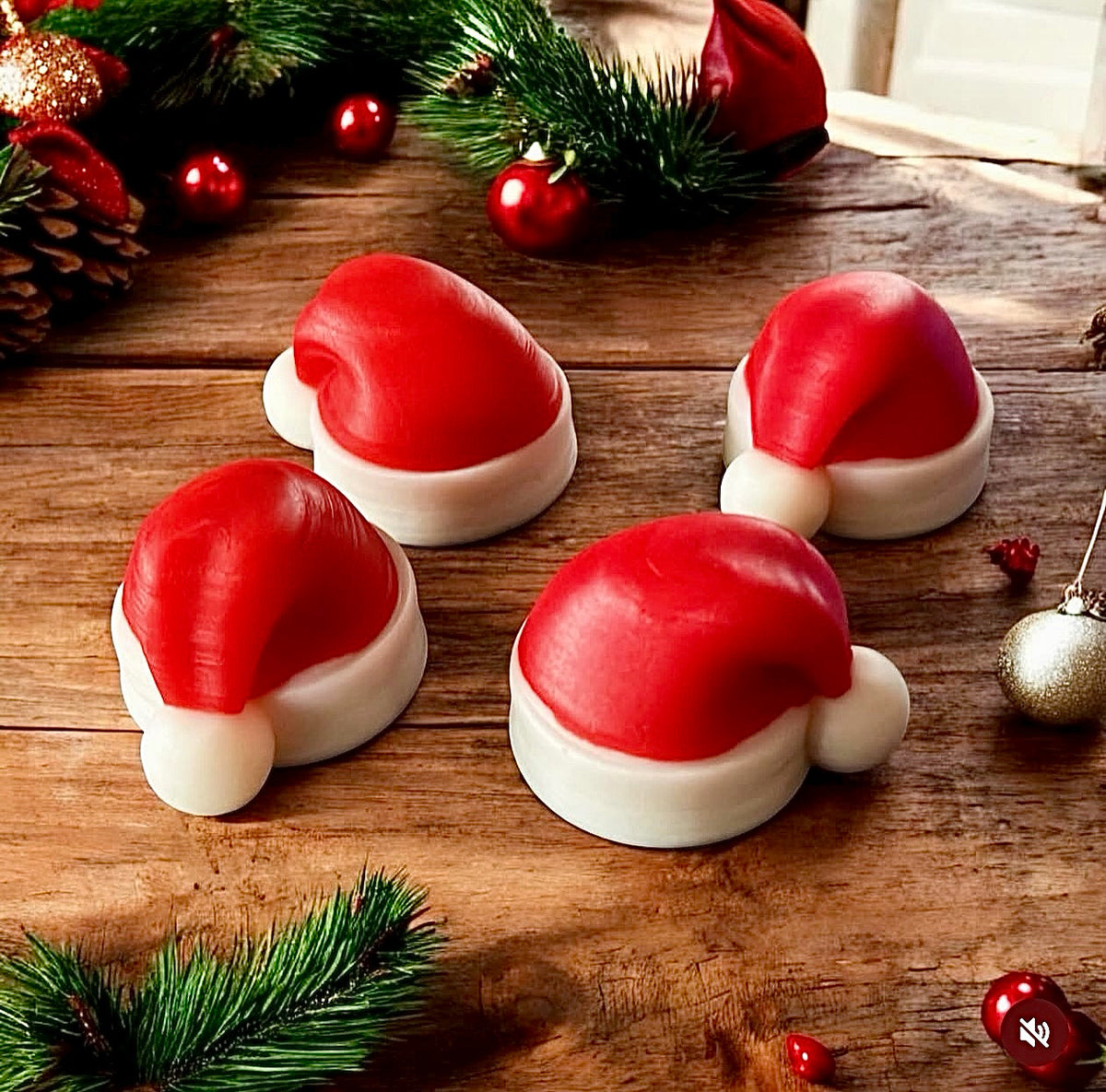 Christmas Fruit Cake Santa Hat Wax Melts (Individual)-PRE ORDER