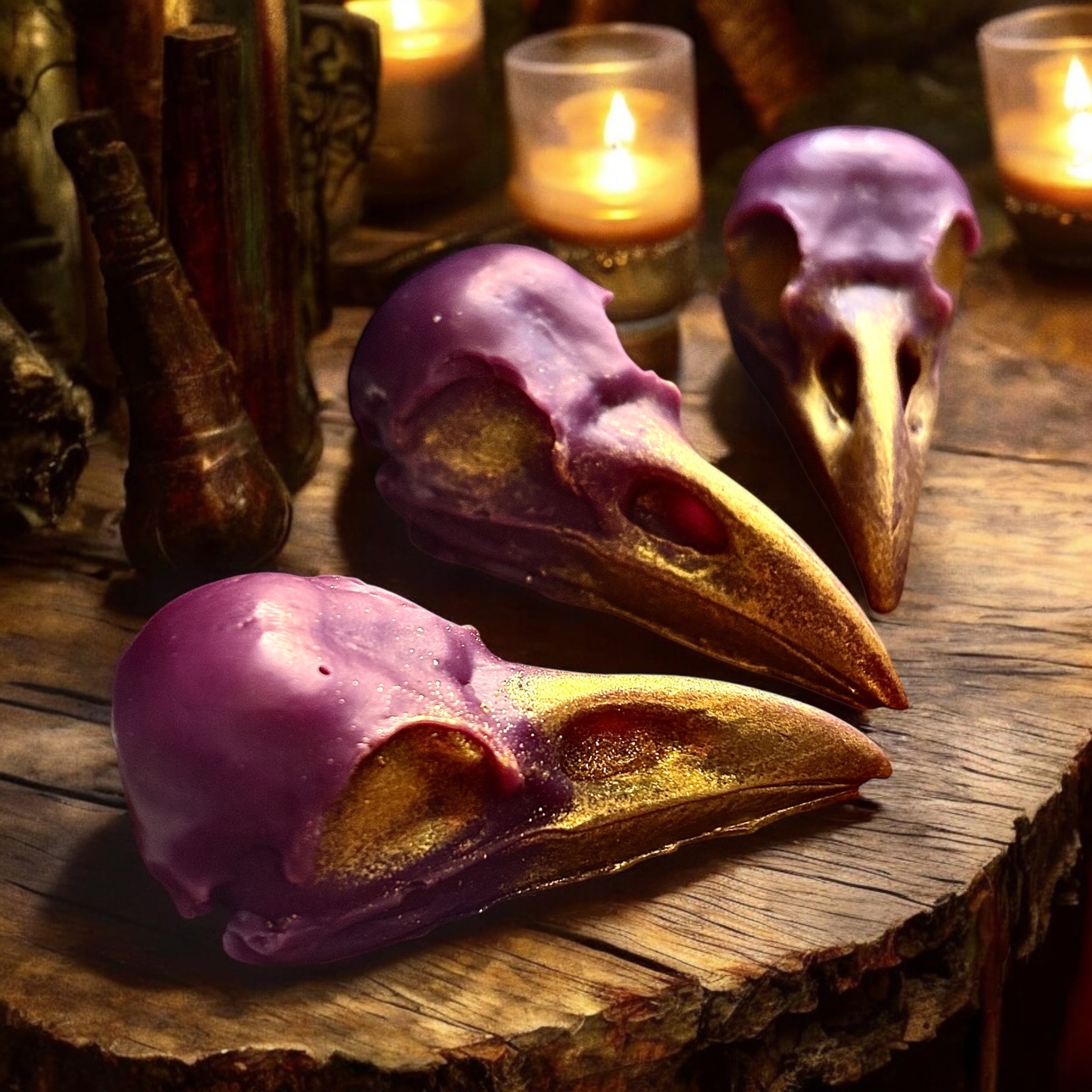 Purple Potion Raven Skull Wax Melt (Individual)-PRE ORDER