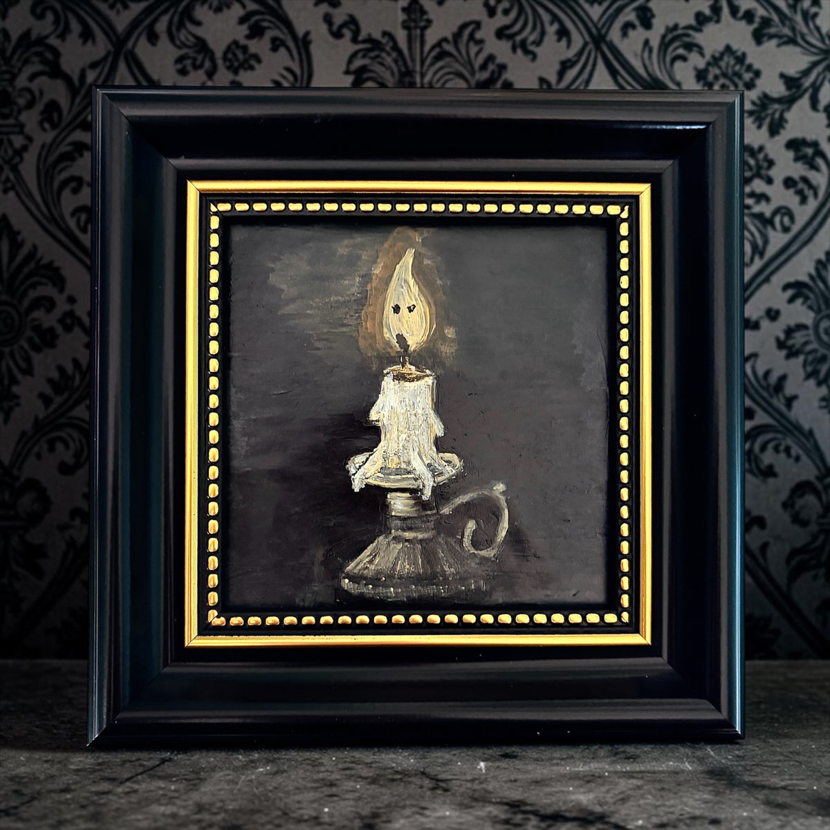 The Haunted Flame- Framed Original Acrylic Painting