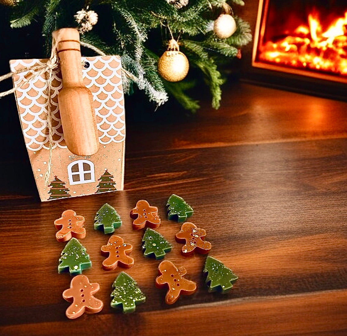Coffee Roasted Chestnuts Scoops In Gingerbread House Gift Box