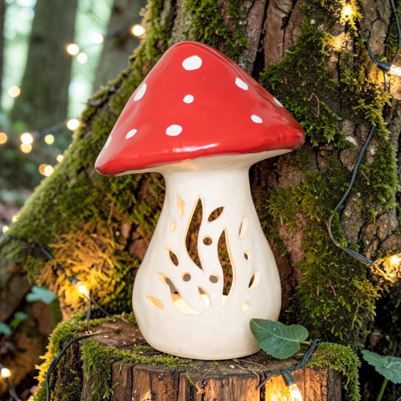 Ceramic Mushroom Tea-light Holder