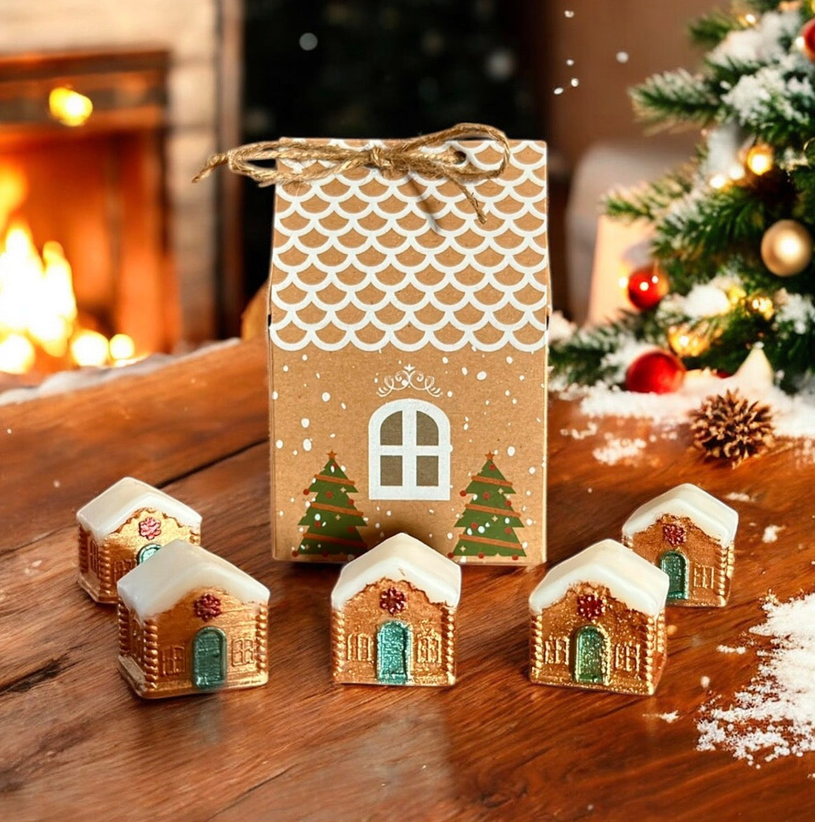 Gingerbread House Wax Melt (Gift Box Of Six)-PRE ORDER