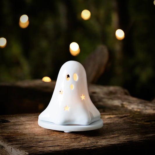 Ceramic Ghost Tealight/ Incense Cone Holder