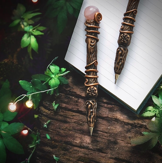 Rose Quartz Crystal Wand Pen