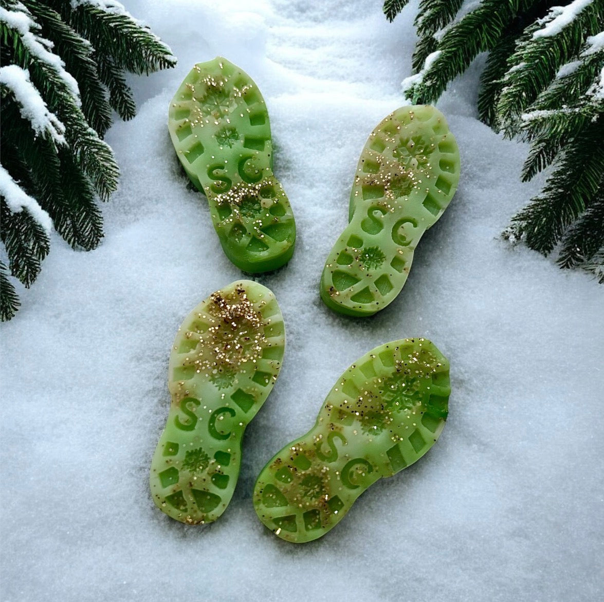 Sage, Pine & Cedarwood Santa Footprint Wax Melt (4)-PRE ORDER