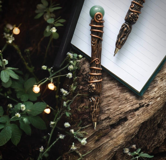 Green Aventurine Crystal Wand Pen