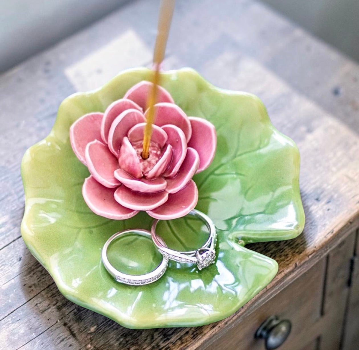 Lily Pad Trinket Dish & Incense Stick Holder