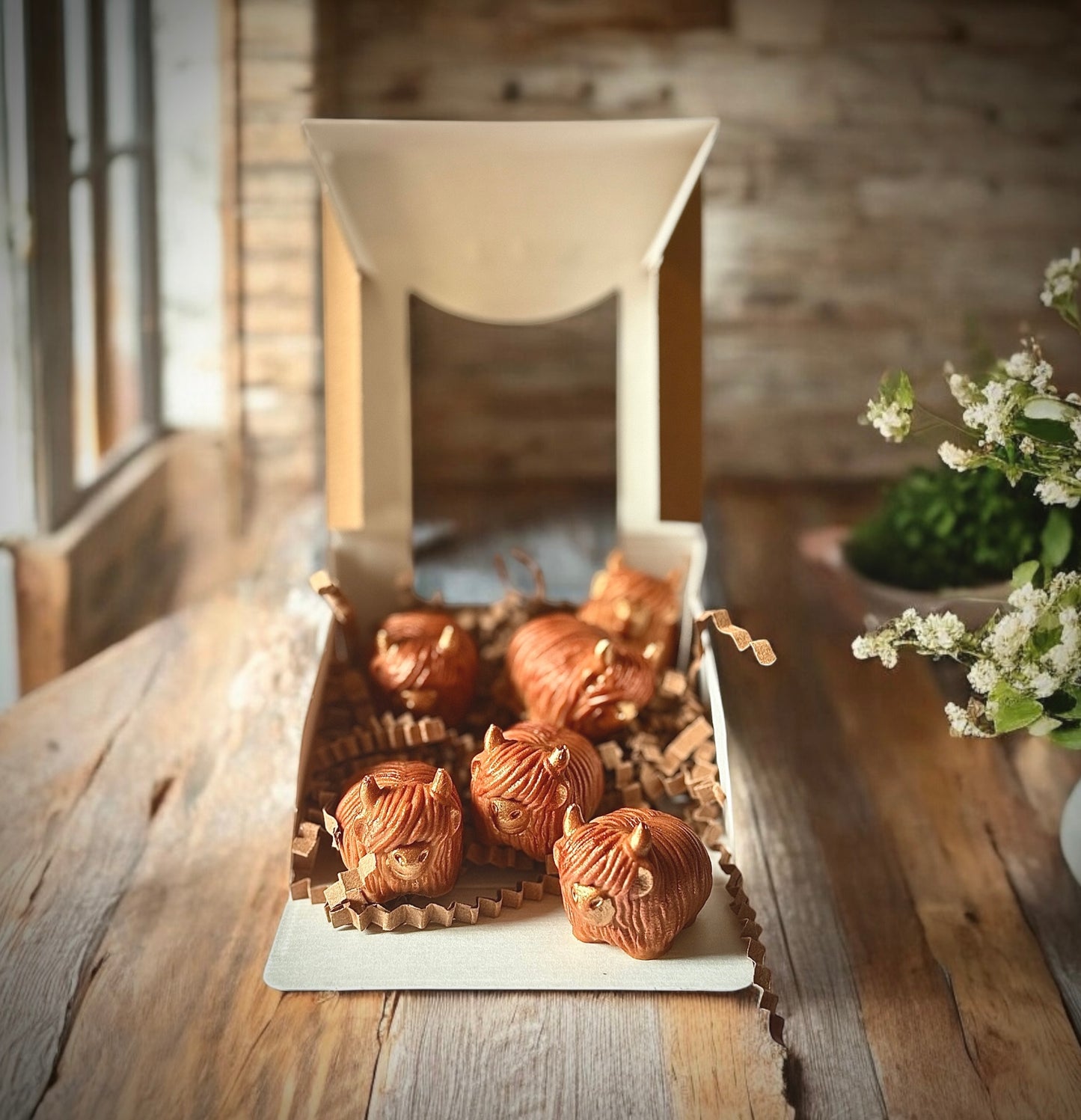 Chunky Highland Cow Wax Melts(Box of 6)-Toffee Popcorn