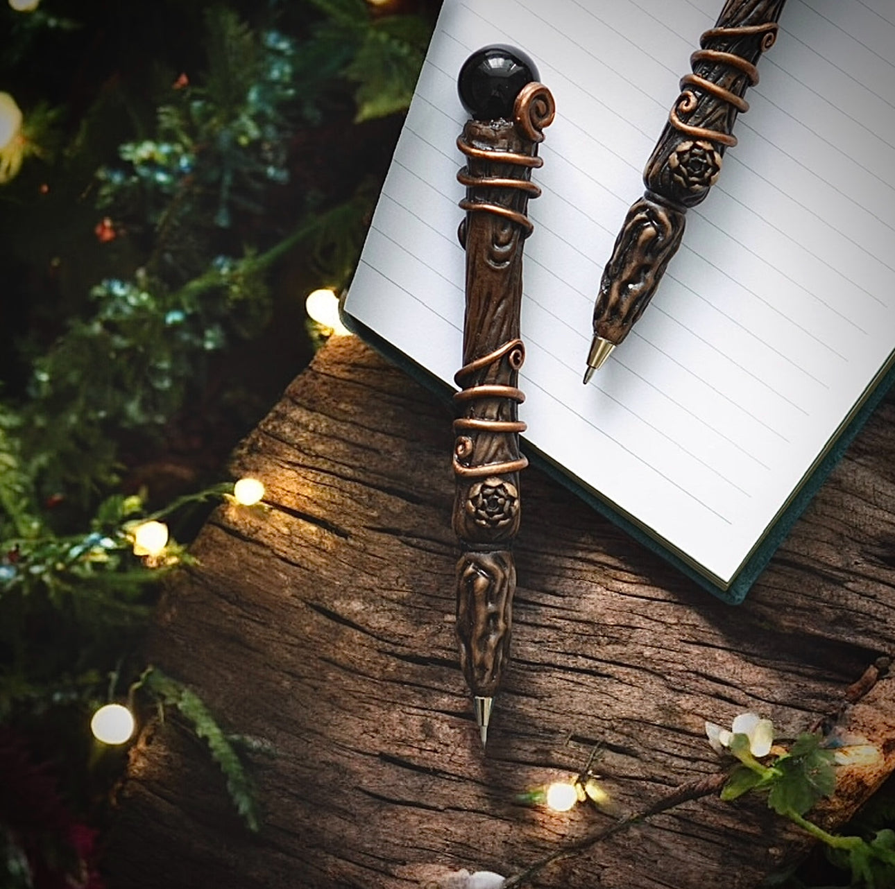 Black Obsidian Crystal Wand Pen