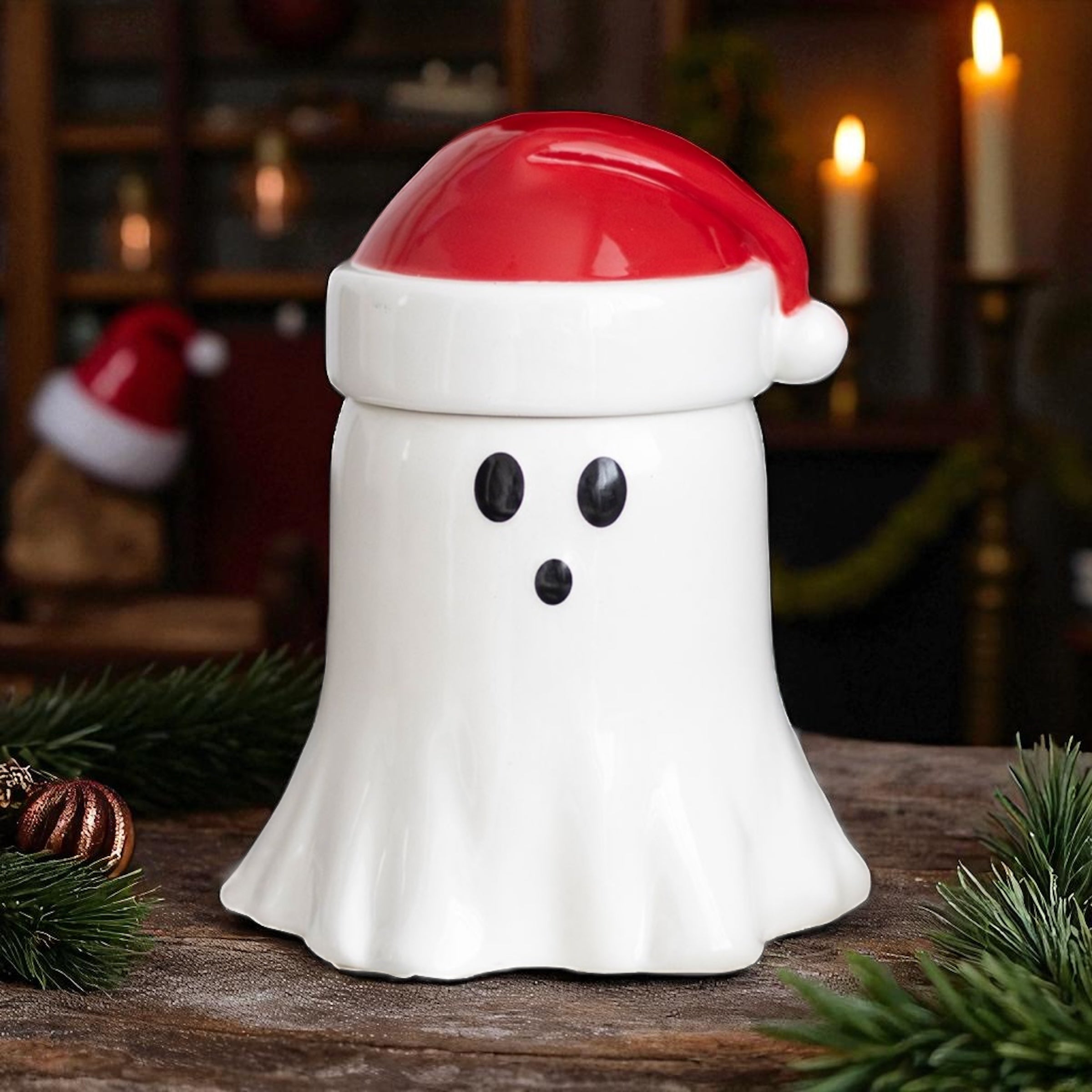 Ghost With Santa Hat Burner