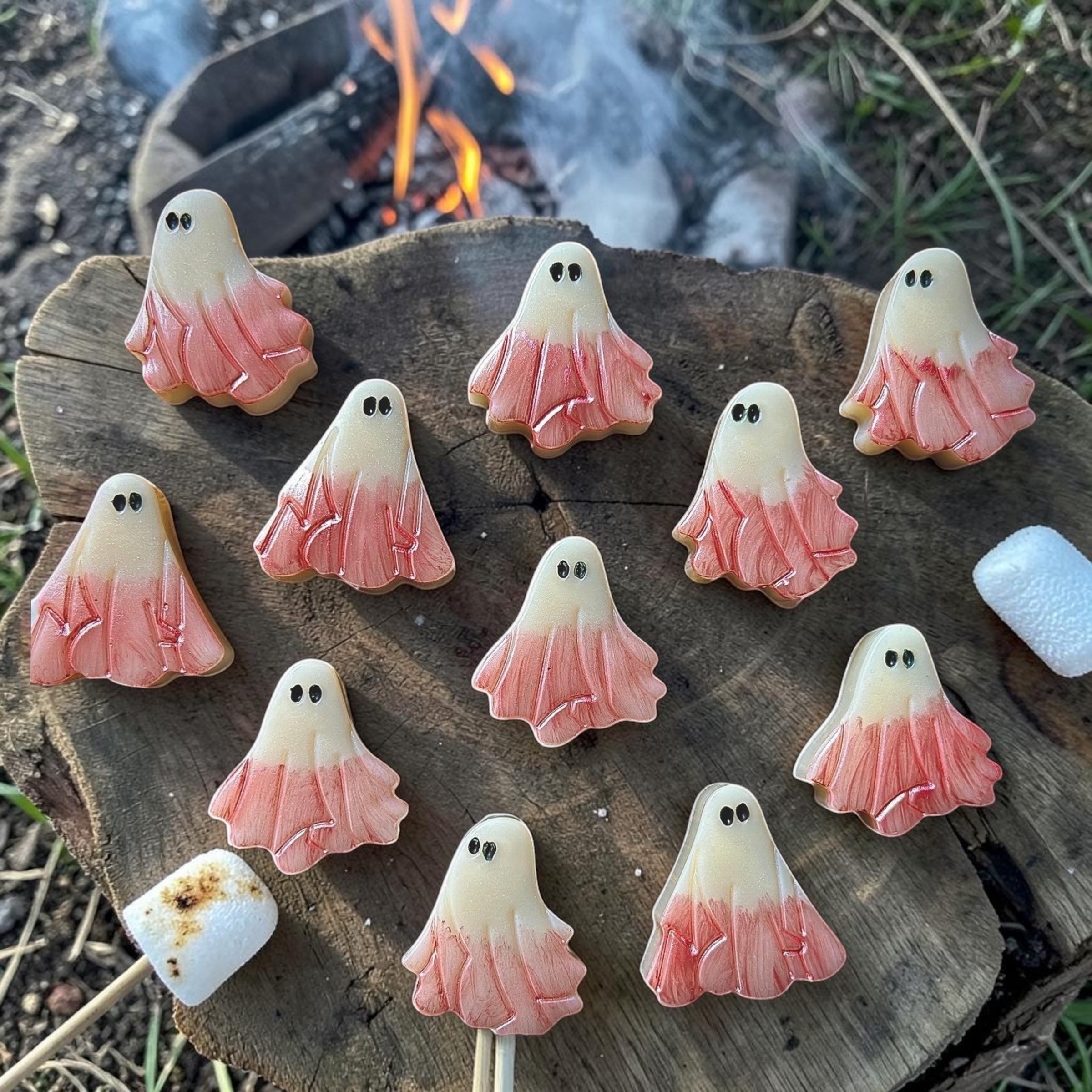 Marshmallows & Fresh Raspberry Ghost Wax Melts (Pack Of 6)